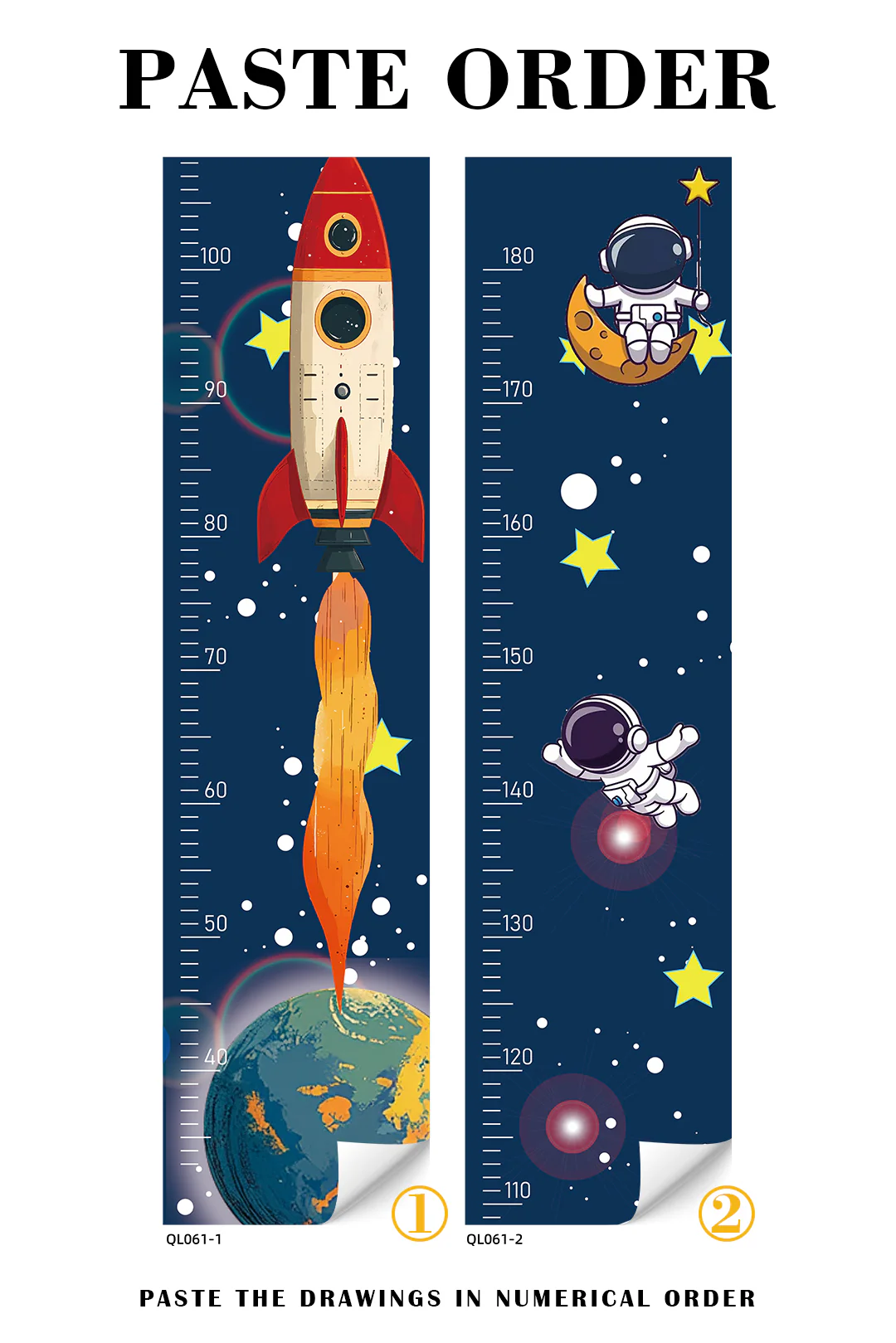 Space Adventure Rocket Growth Chart Wall Decal - Image 6