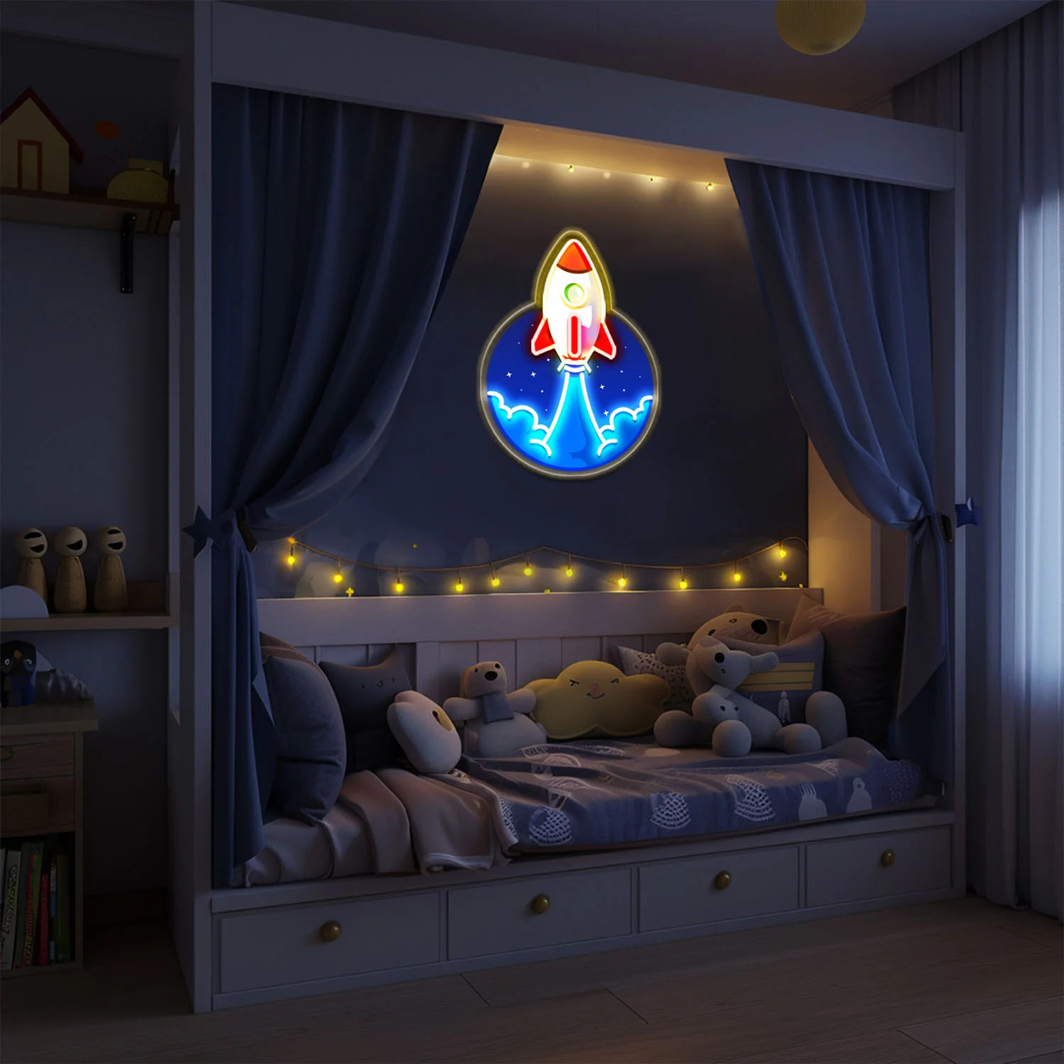 Space Rocket Neon Sign - Image 3
