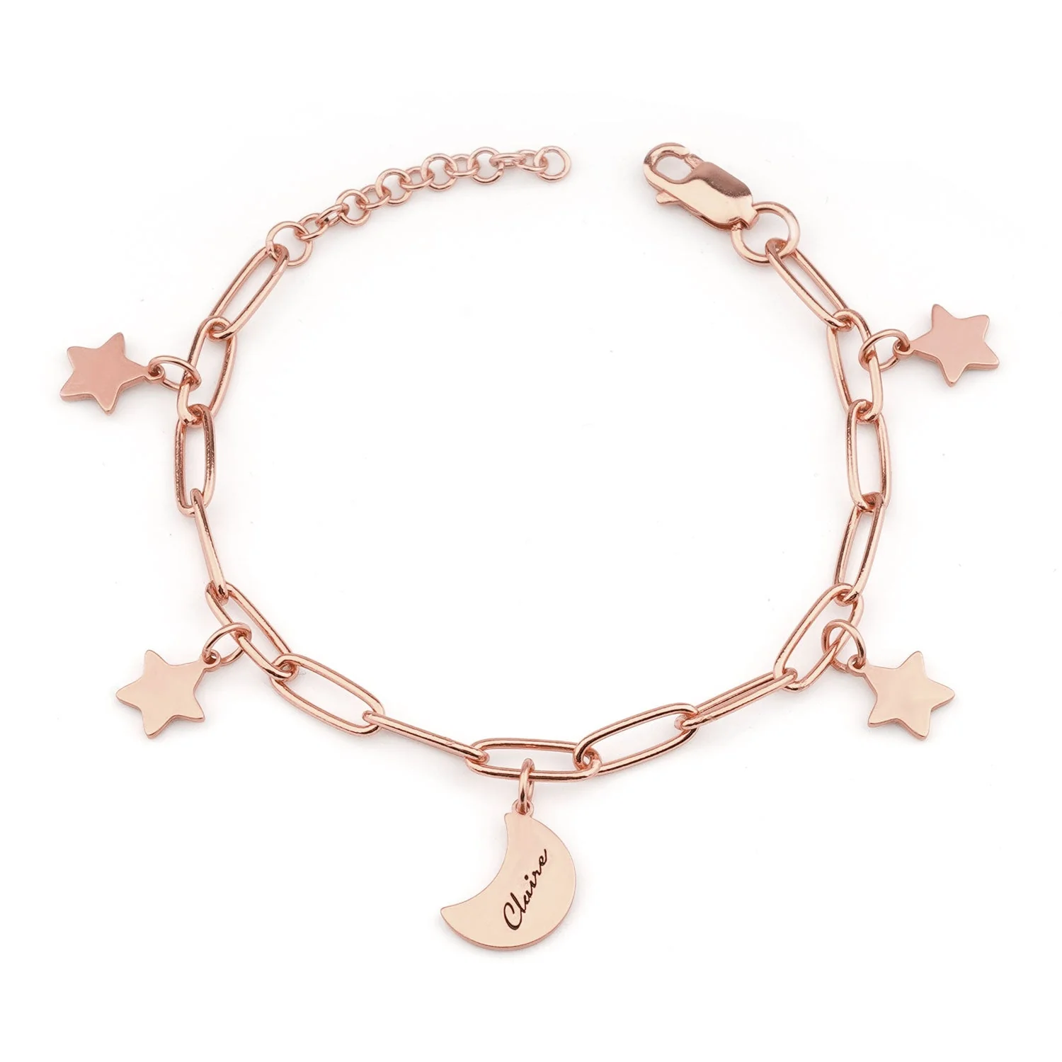 Star and Moon Custom Kids Name Bracelet - Image 6