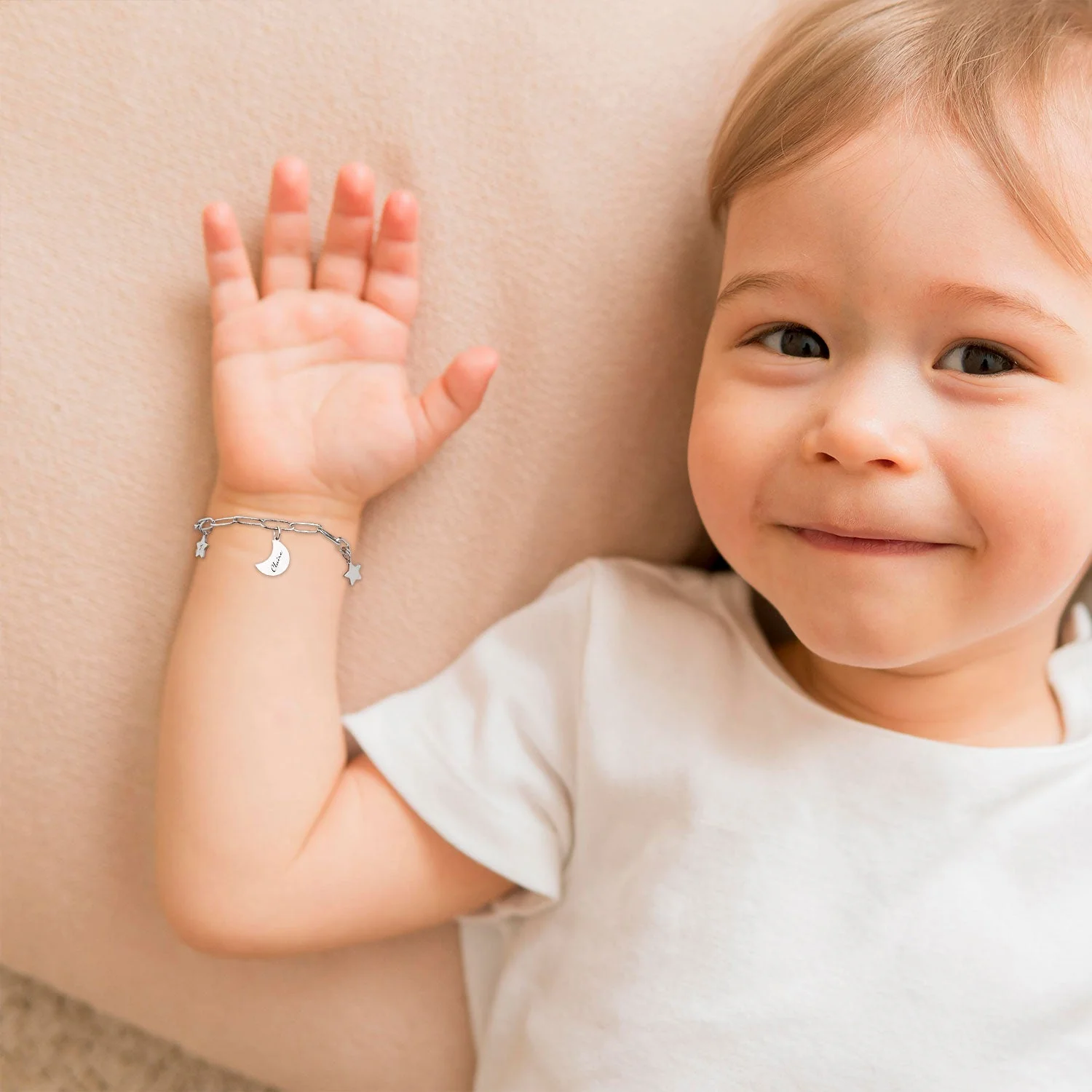 Star and Moon Custom Kids Name Bracelet - Image 9