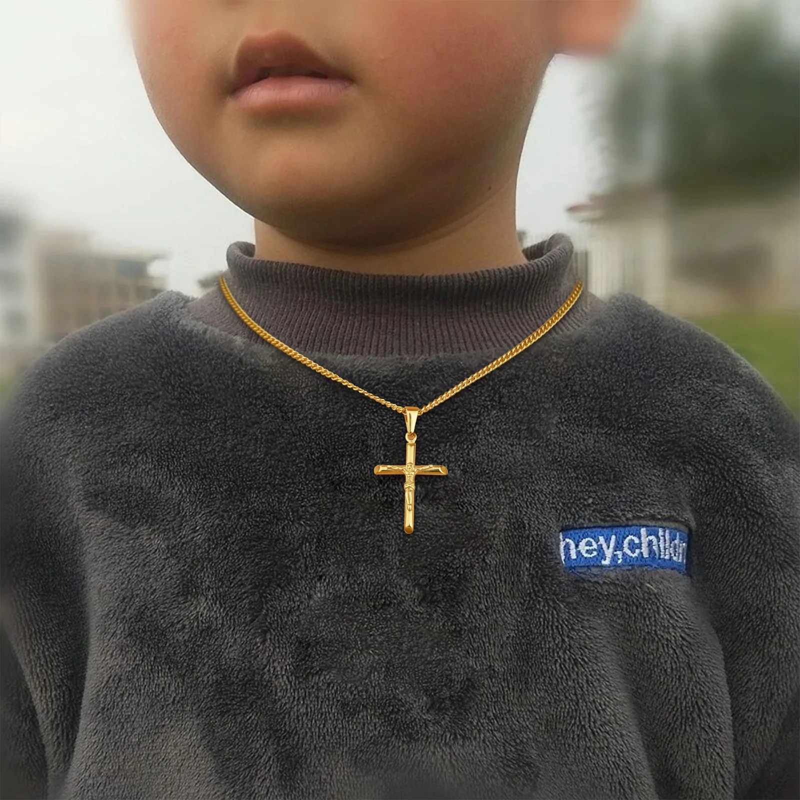 Sterling Silver Cross Kids Necklace - Image 7