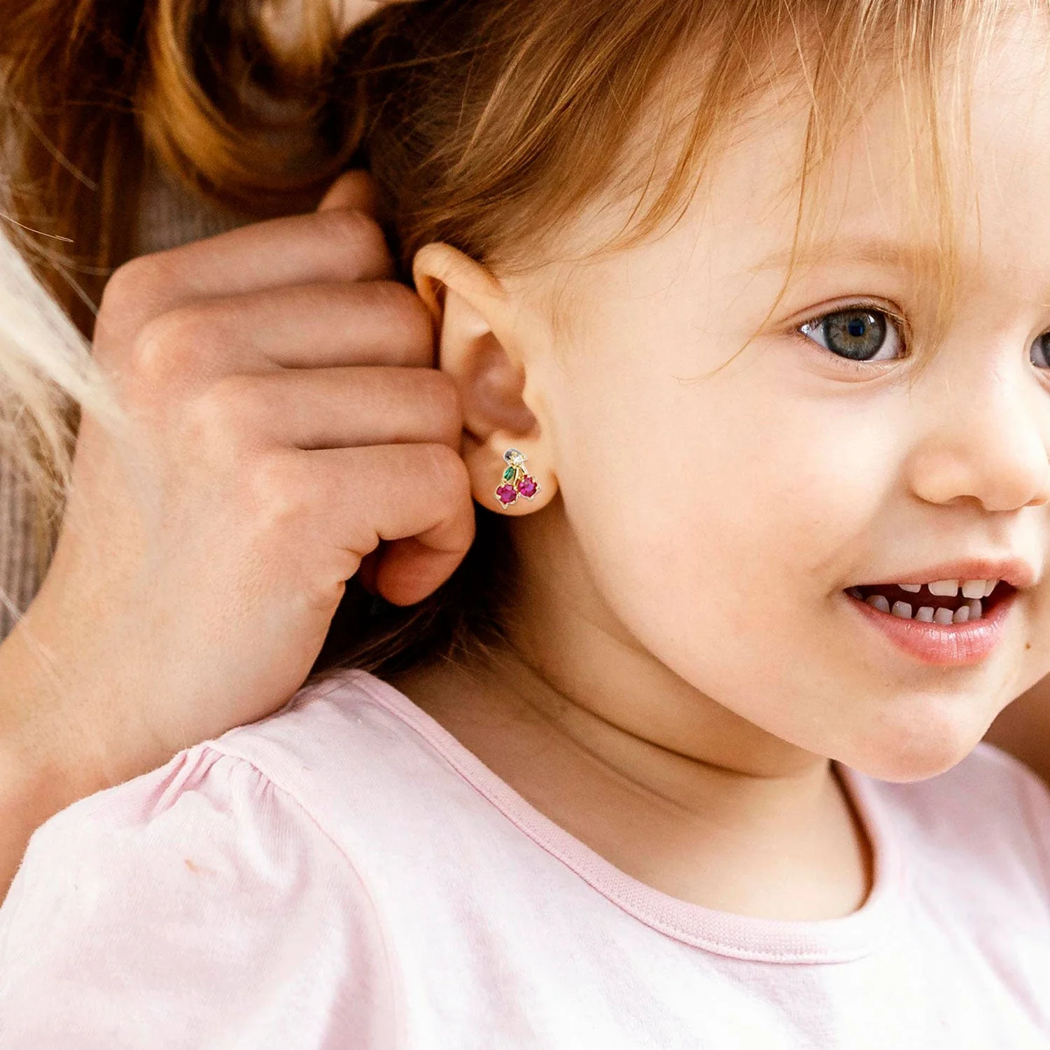Sterling Silver Kids Crystal Cherry Earrings - Image 4