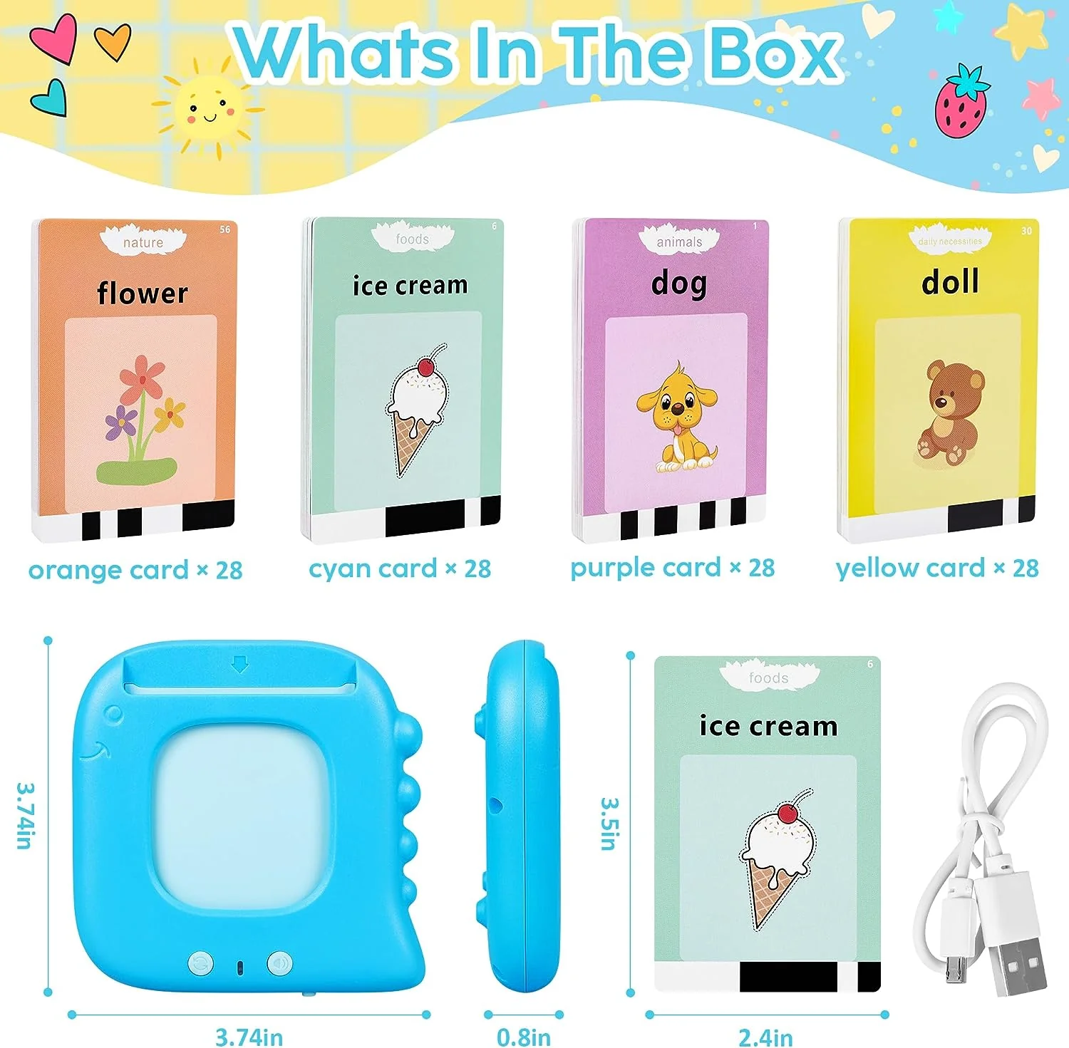 Talking Educational Toys Flash Card Machine With 224 Sight Words - Image 7