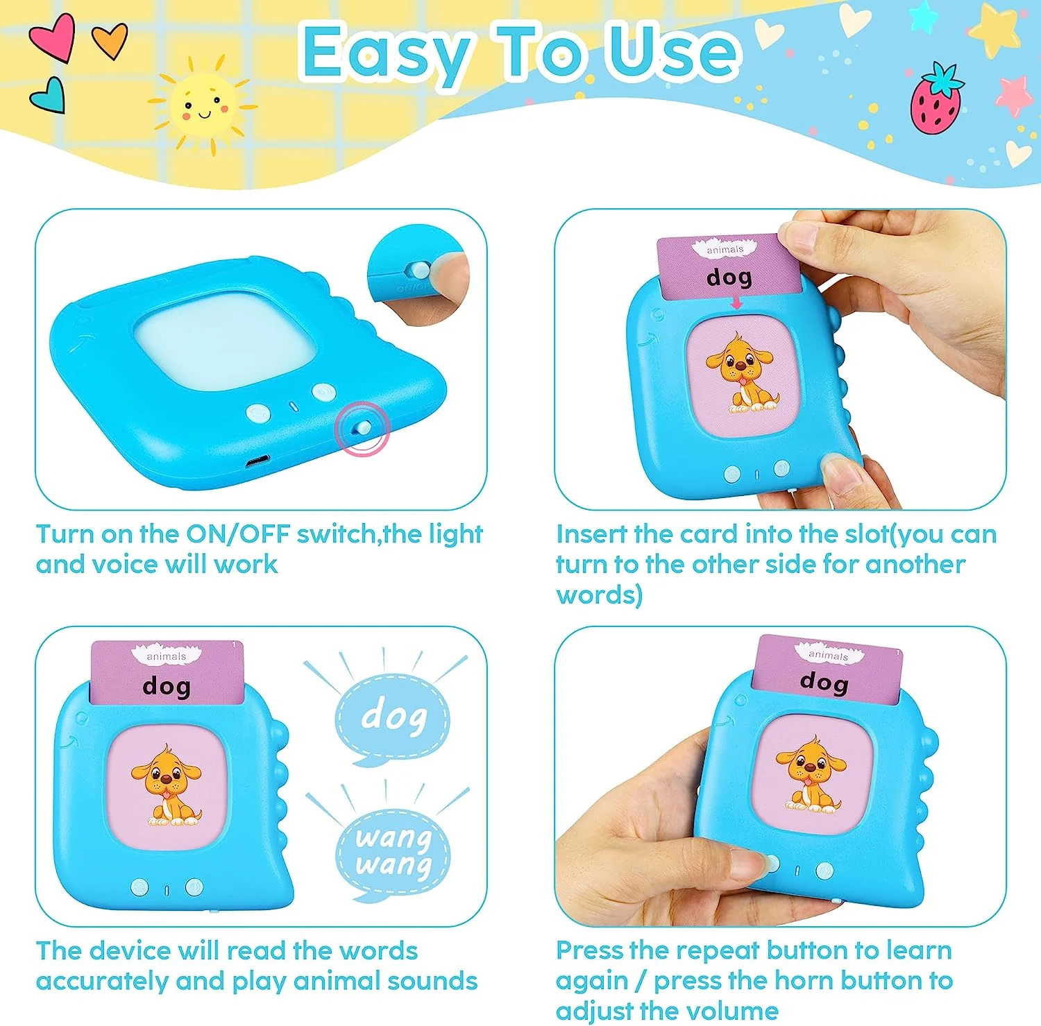 Talking Educational Toys Flash Card Machine With 224 Sight Words - Image 9