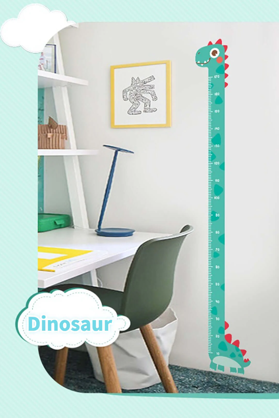 Unicorn Giraffe Dinosaur Baby Height Growth Chart Wall Sticker - Image 4
