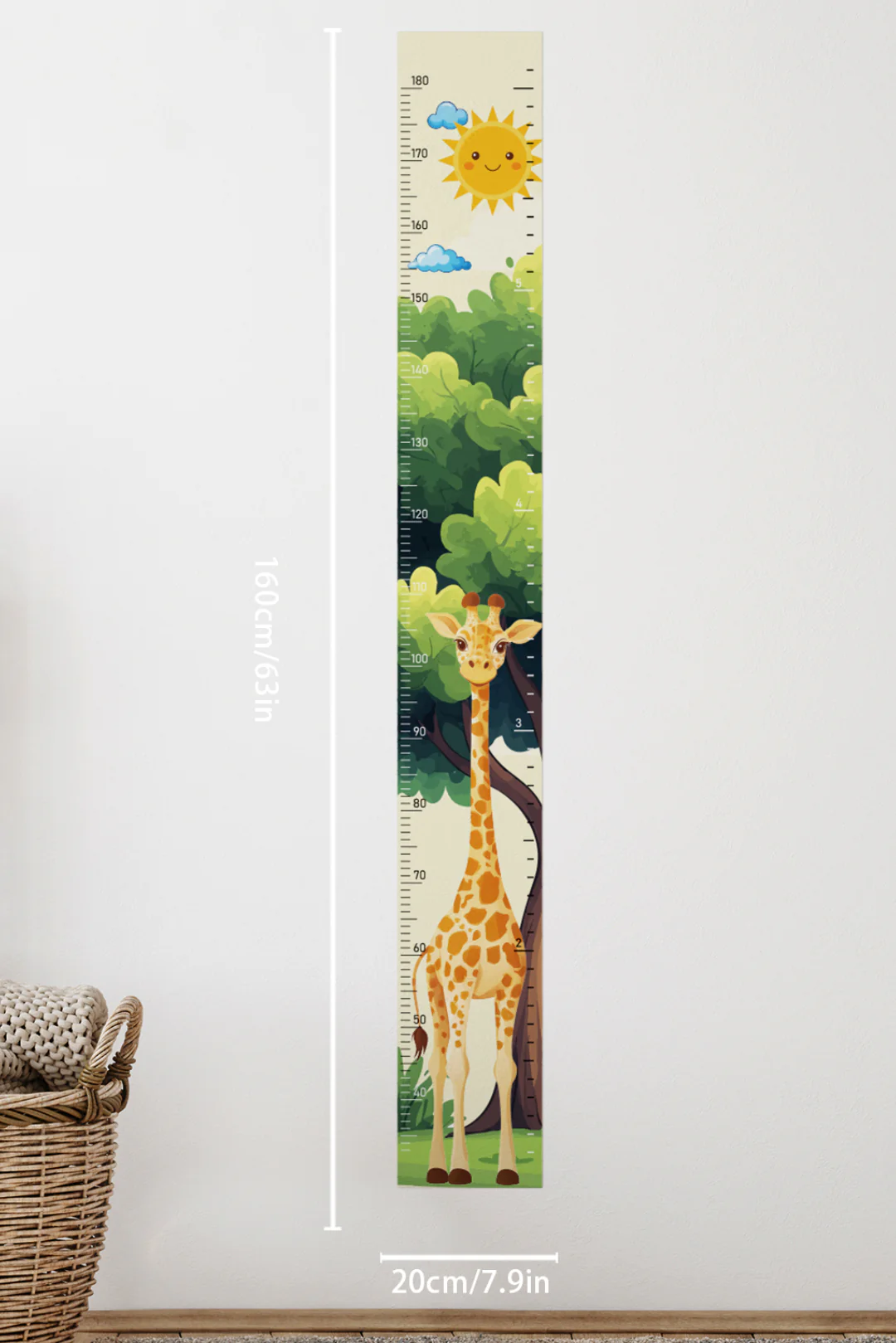 Whimsical Giraffe Growth Chart Wall Decal - Image 3