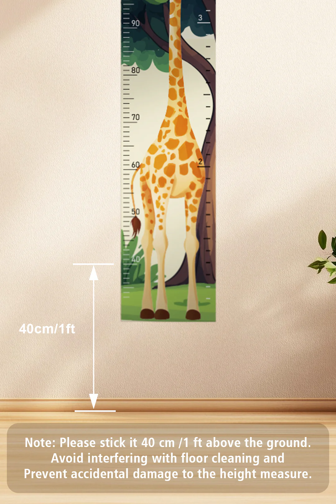 Whimsical Giraffe Growth Chart Wall Decal - Image 4