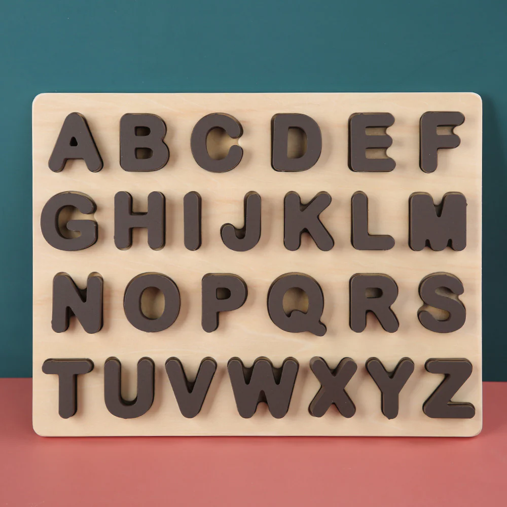 Wooden Alphabet Puzzle With 18 Word Cards - Image 2