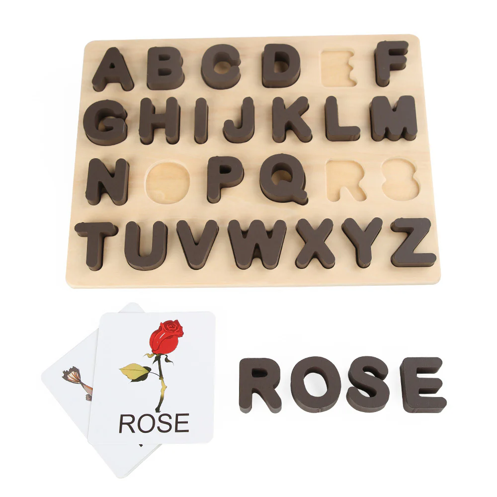 Wooden Alphabet Puzzle With 18 Word Cards - Image 5