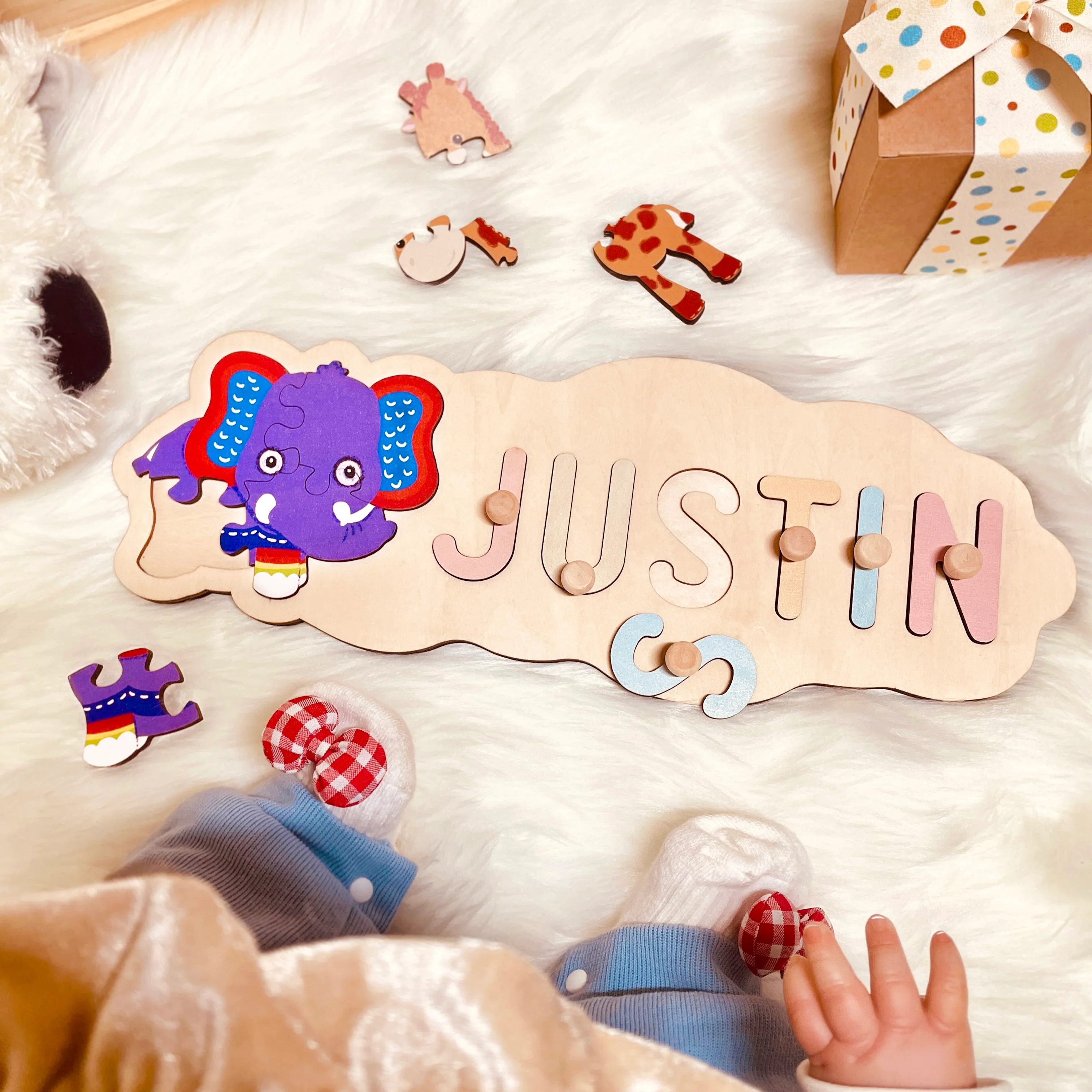 Wooden Animals Baby Name Puzzle - Image 11