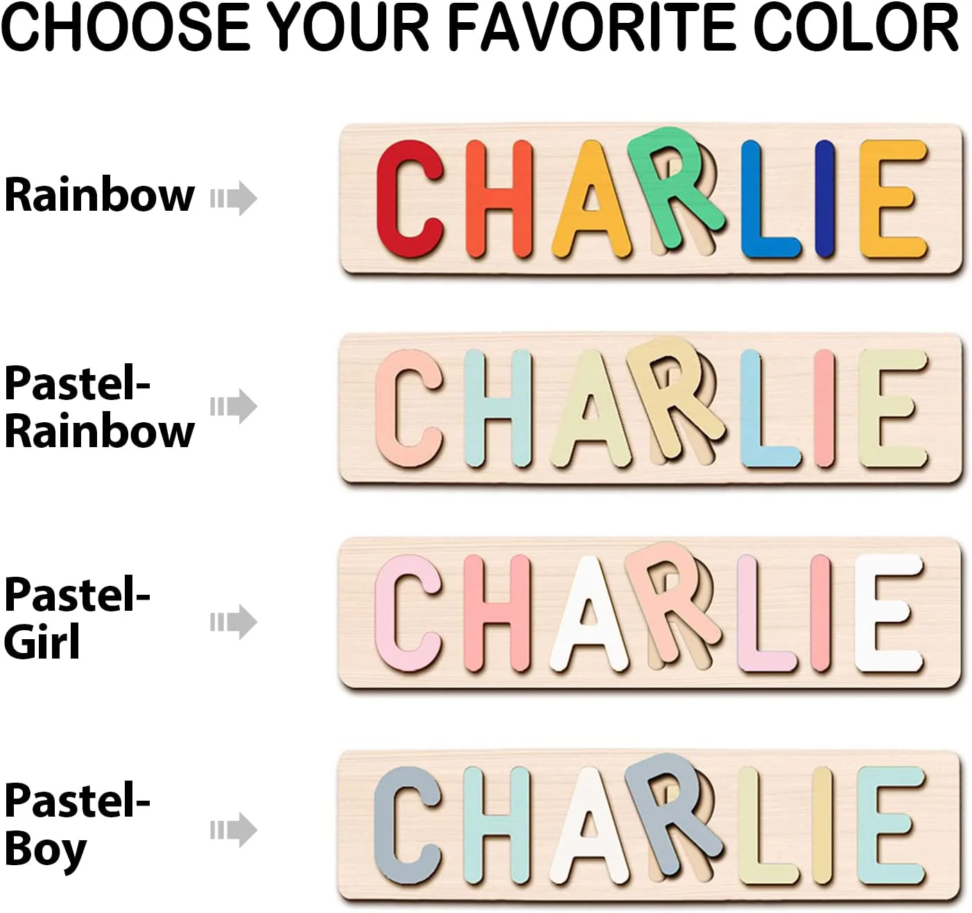 Wooden Animals Baby Name Puzzle - Image 4