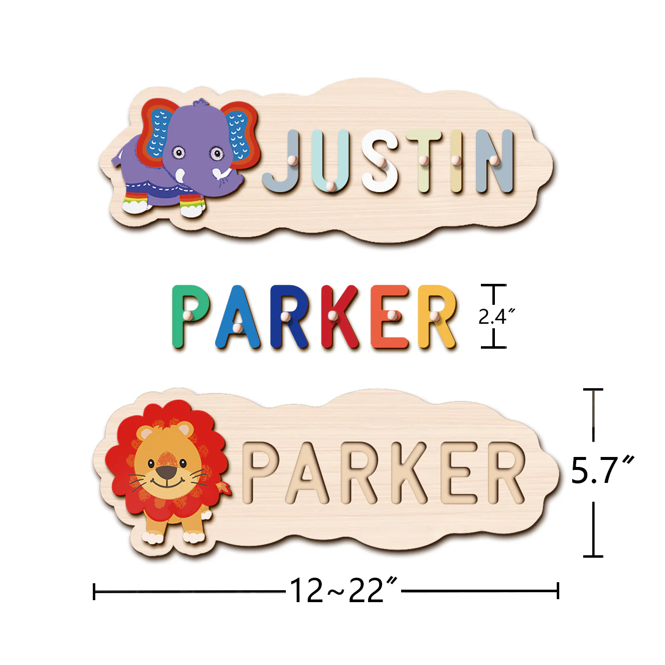 Wooden Animals Baby Name Puzzle - Image 5