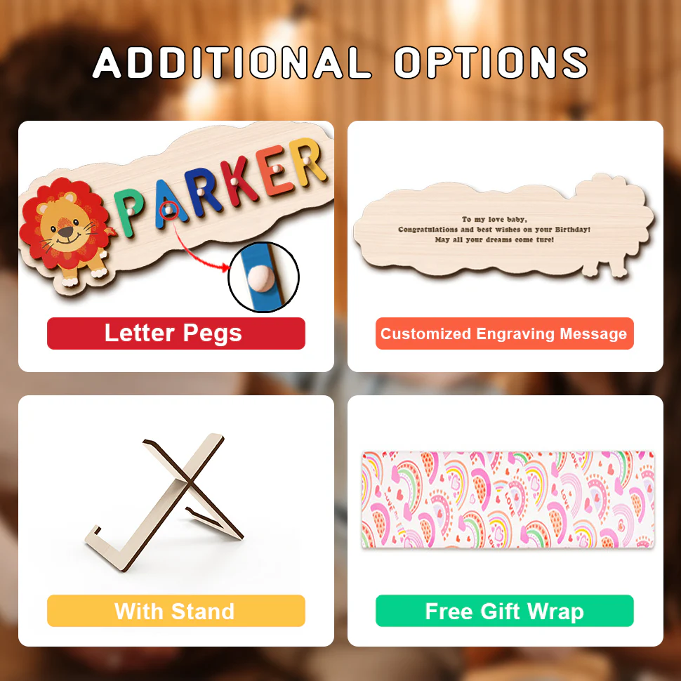 Wooden Animals Baby Name Puzzle - Image 6