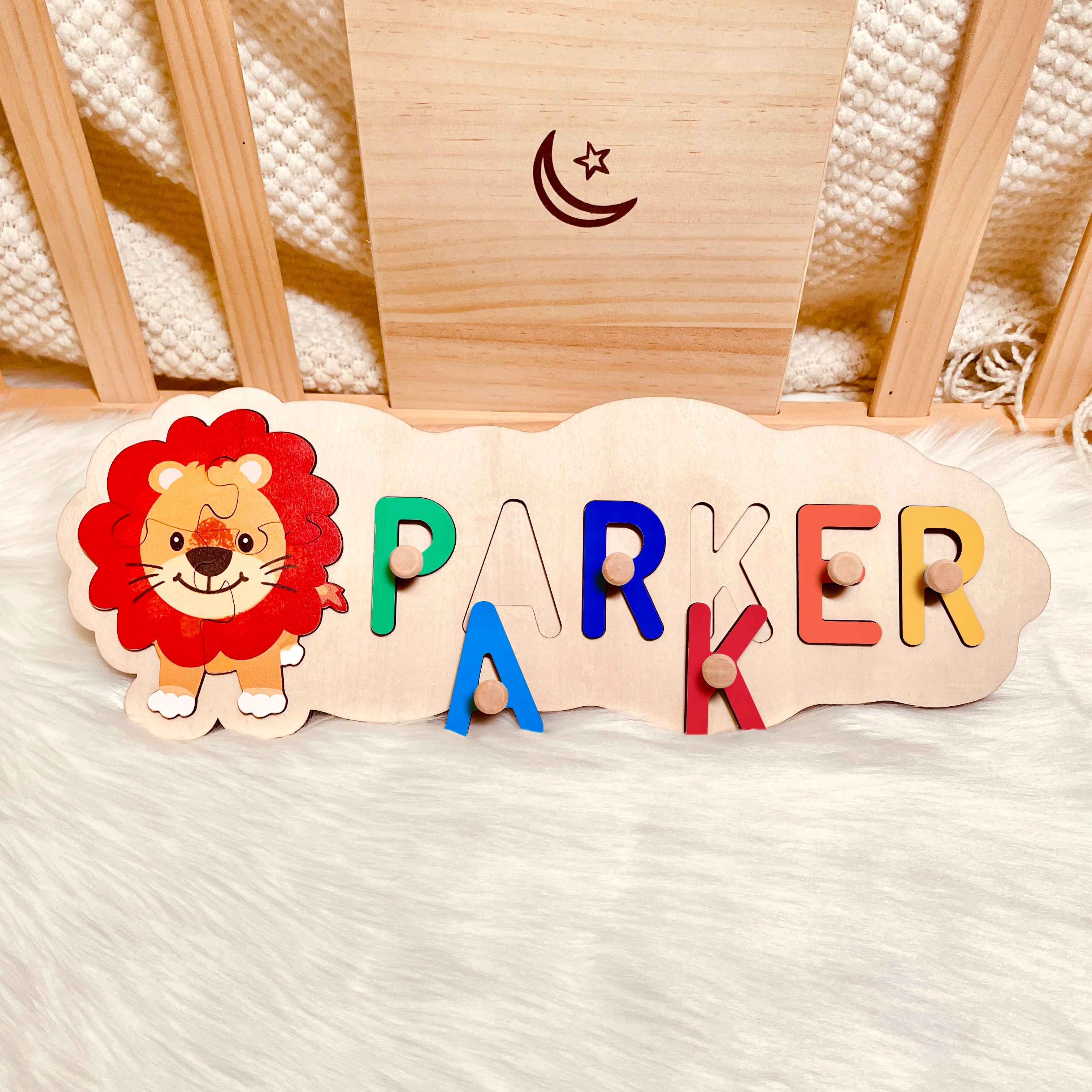 Wooden Animals Baby Name Puzzle - Image 7