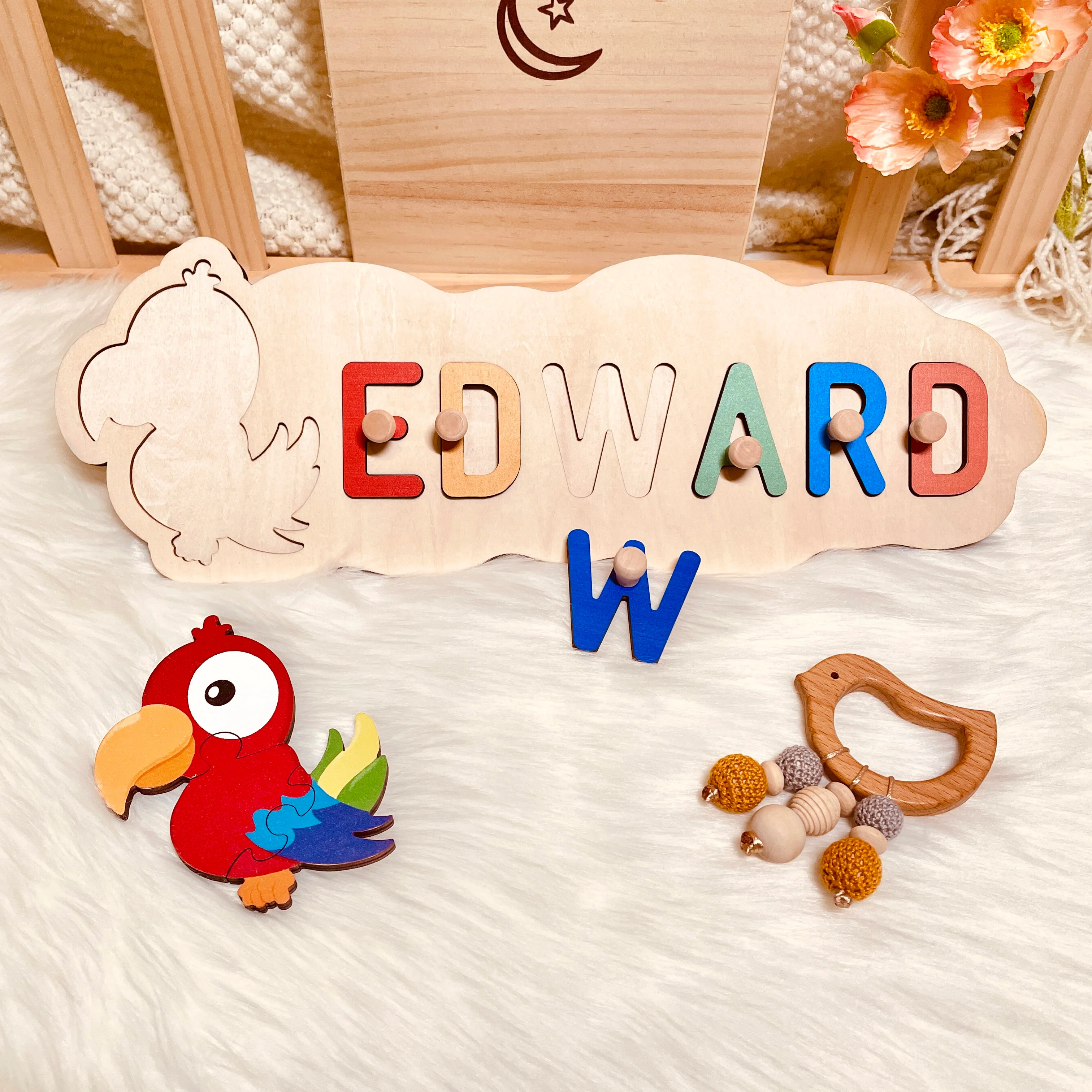 Wooden Animals Baby Name Puzzle - Image 9