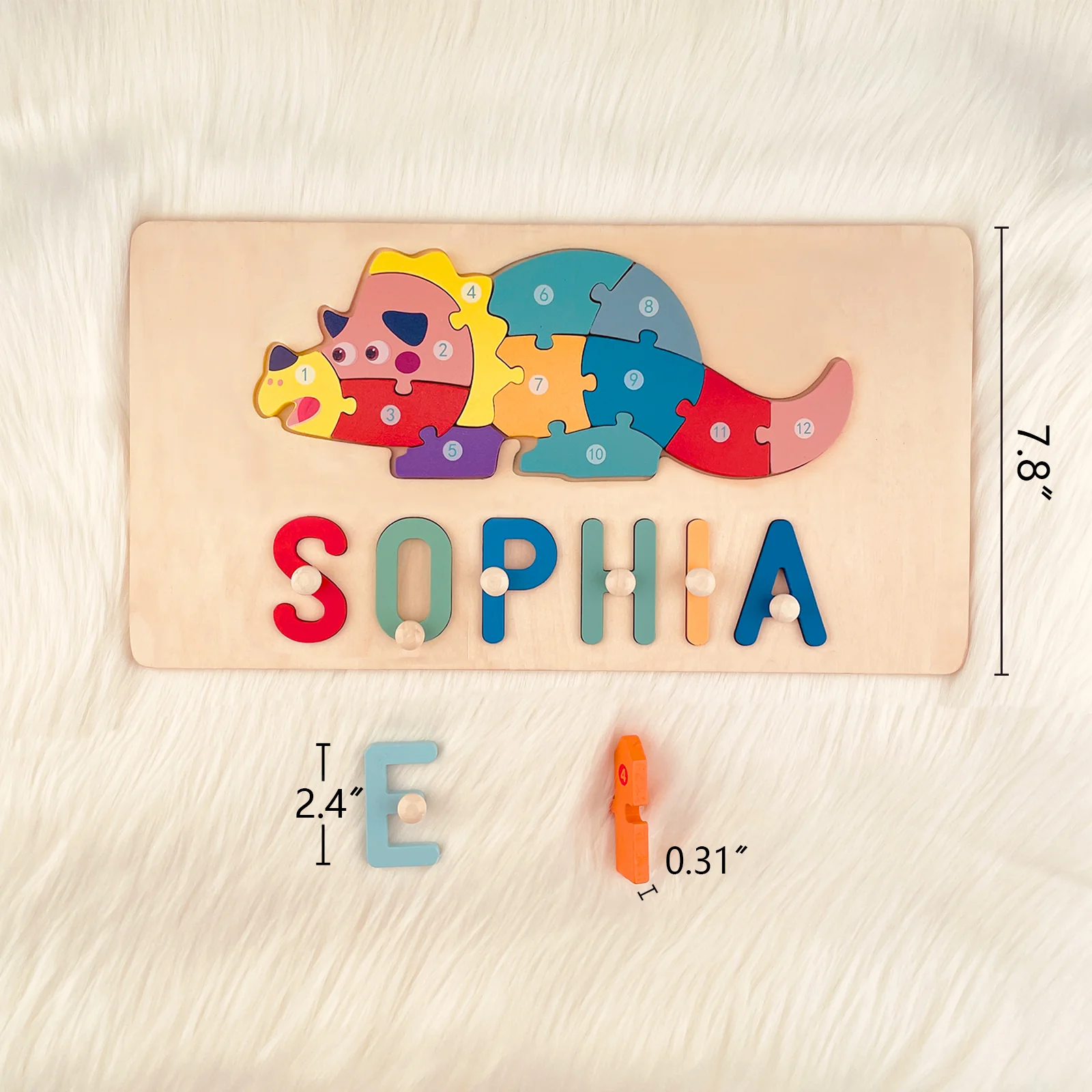 Personalized Wooden Animals Name Puzzle Stacking Puzzle - Image 10