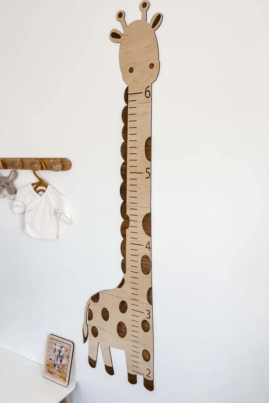 Wooden Giraffe Growth Chart Height Ruler for Kids - Image 2