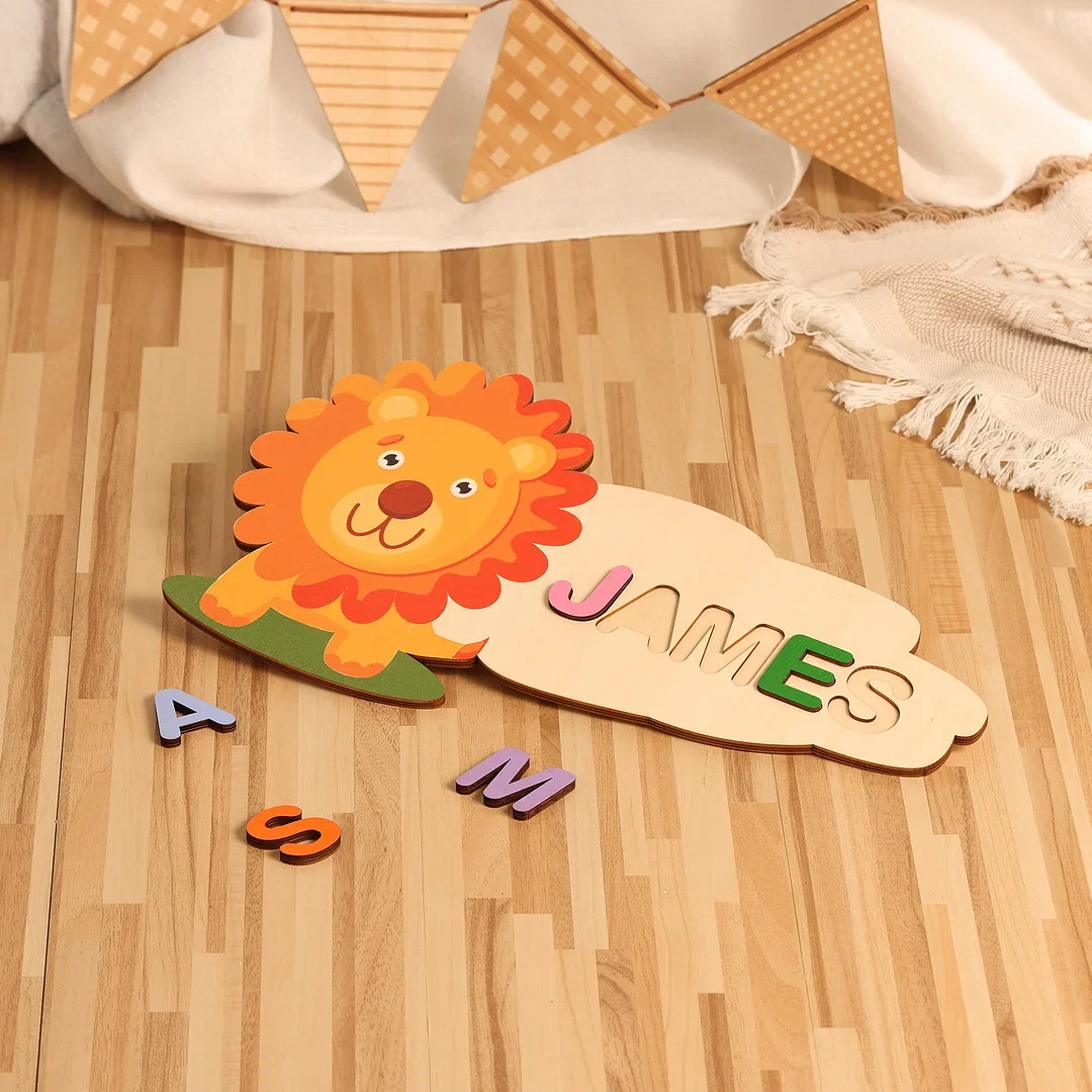Wooden Cartoon Baby Name Puzzle - Image 3