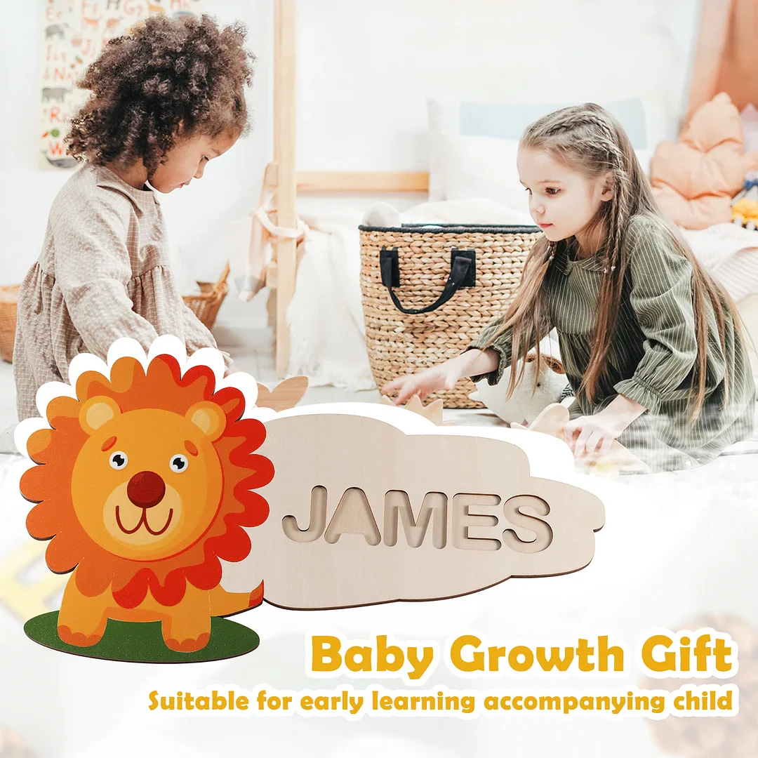 Wooden Cartoon Baby Name Puzzle - Image 4
