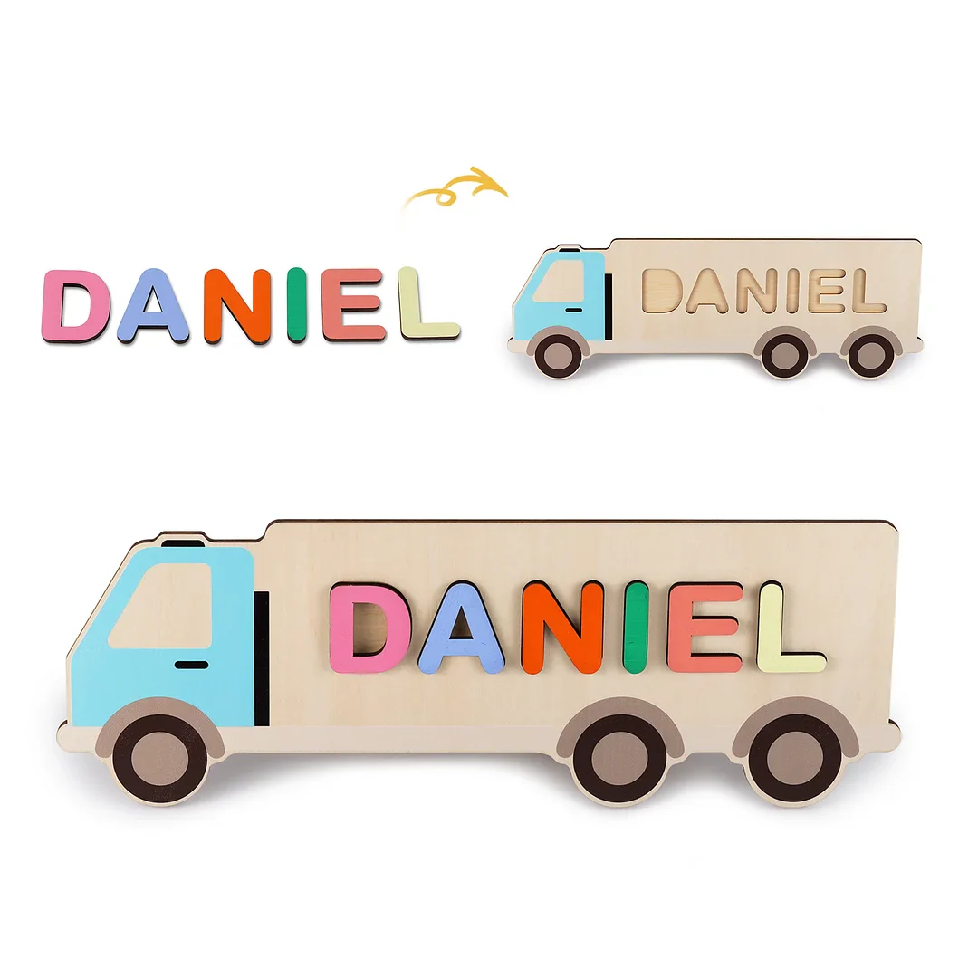 Wooden Cartoon Baby Name Puzzle - Image 2