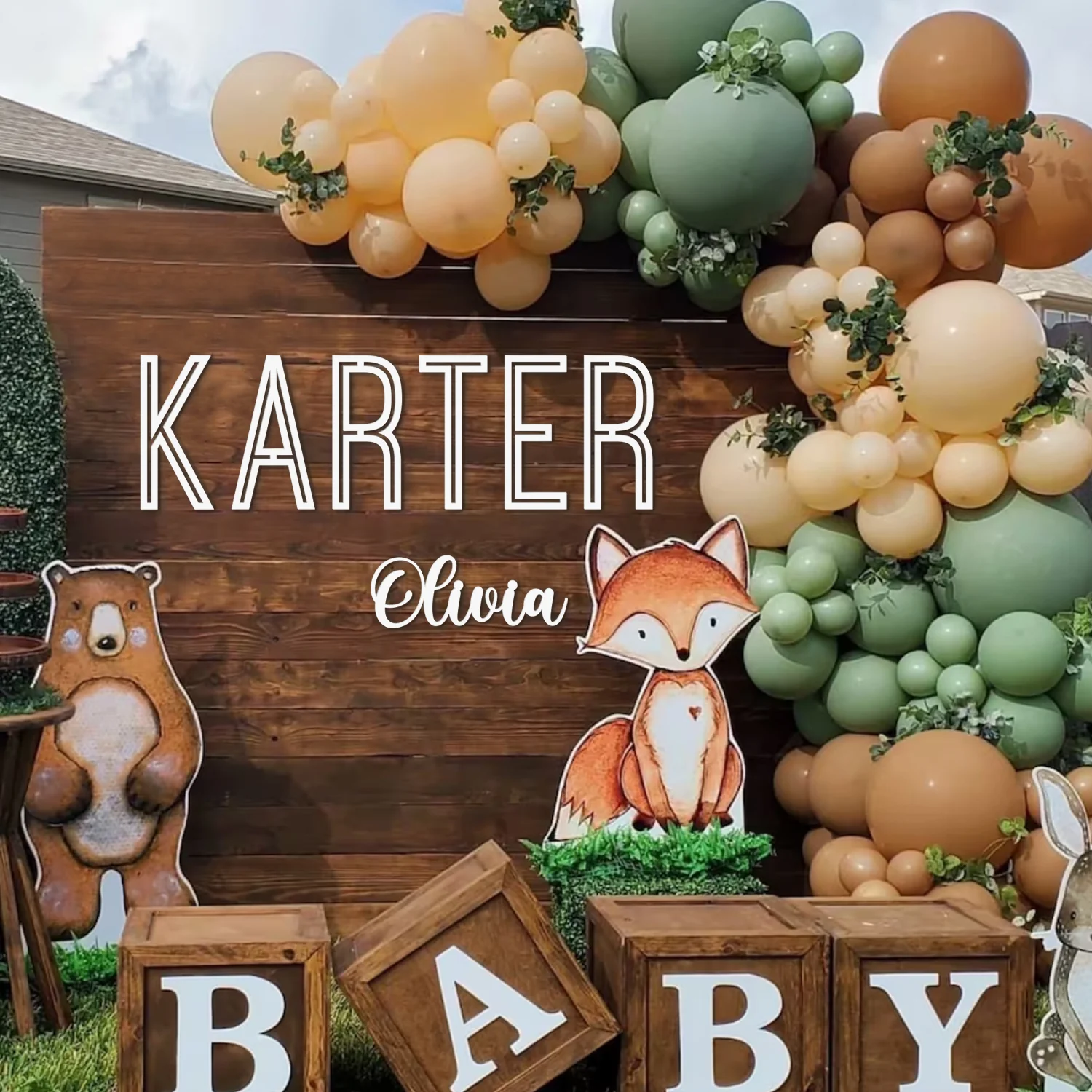 Wooden Baby Name Sign Wall Dector - Image 3