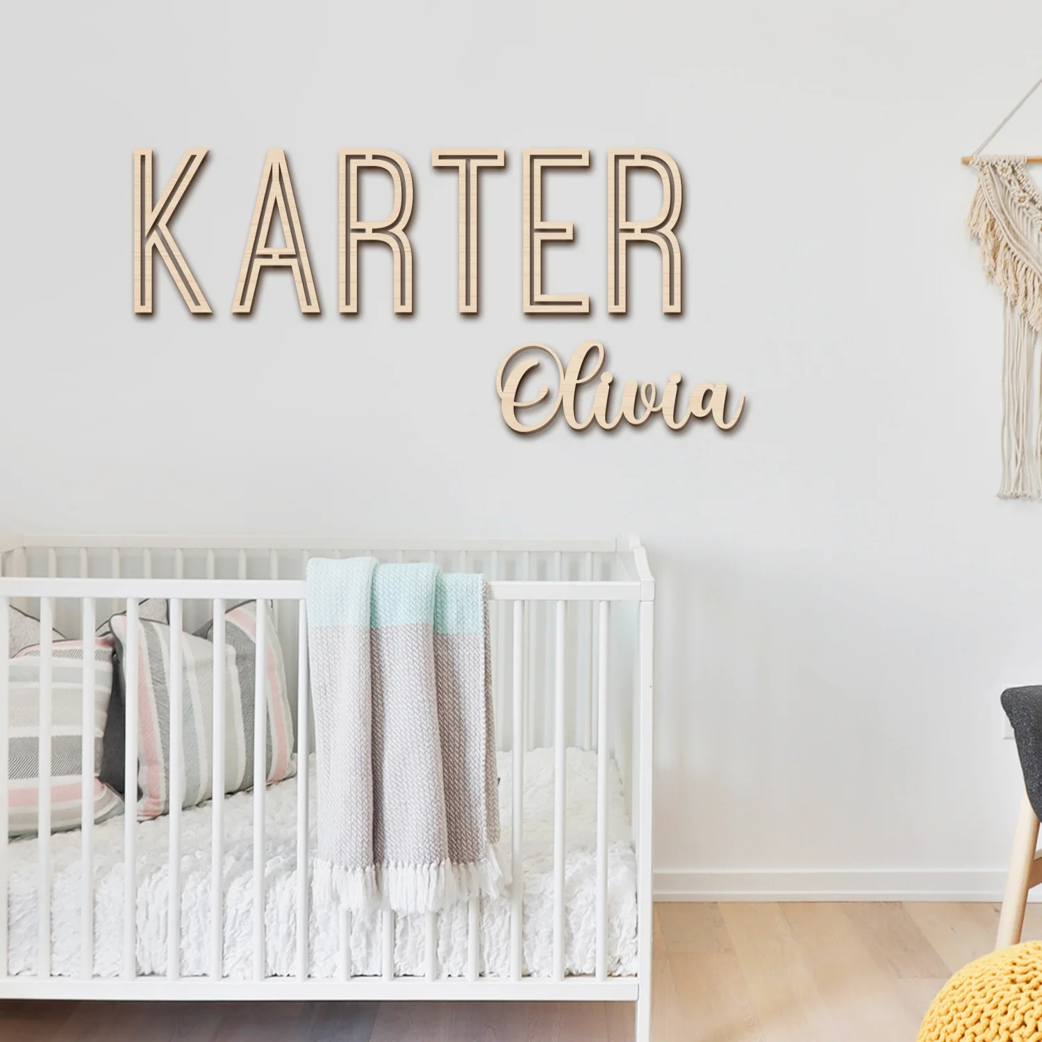 Wooden Baby Name Sign Wall Dector - Image 7