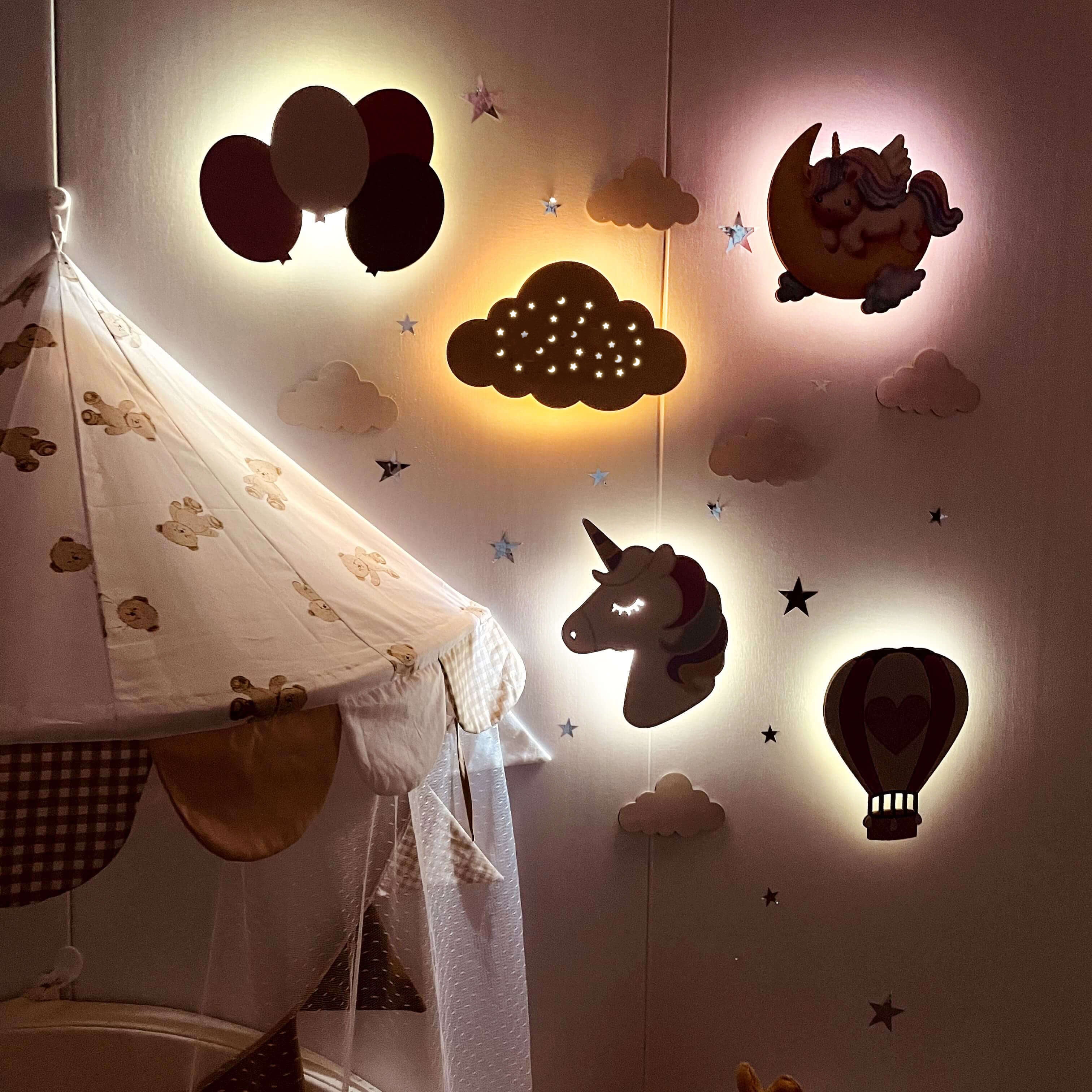 Wooden Baby's Room Wall Light Set - Image 5