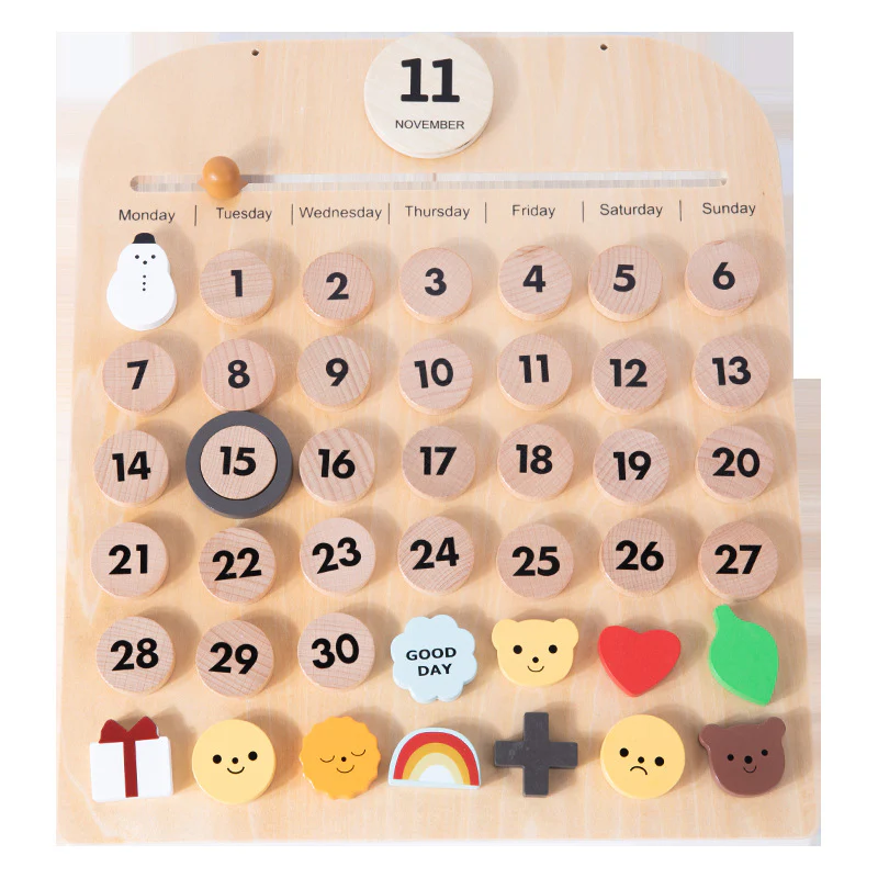 Wooden Calendar for Kids to Learn Seasons - Image 3