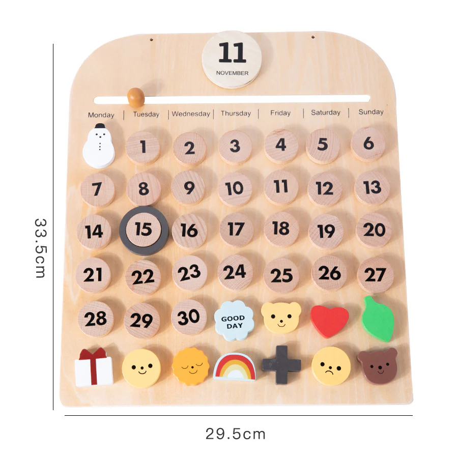 Wooden Calendar for Kids to Learn Seasons - Image 6