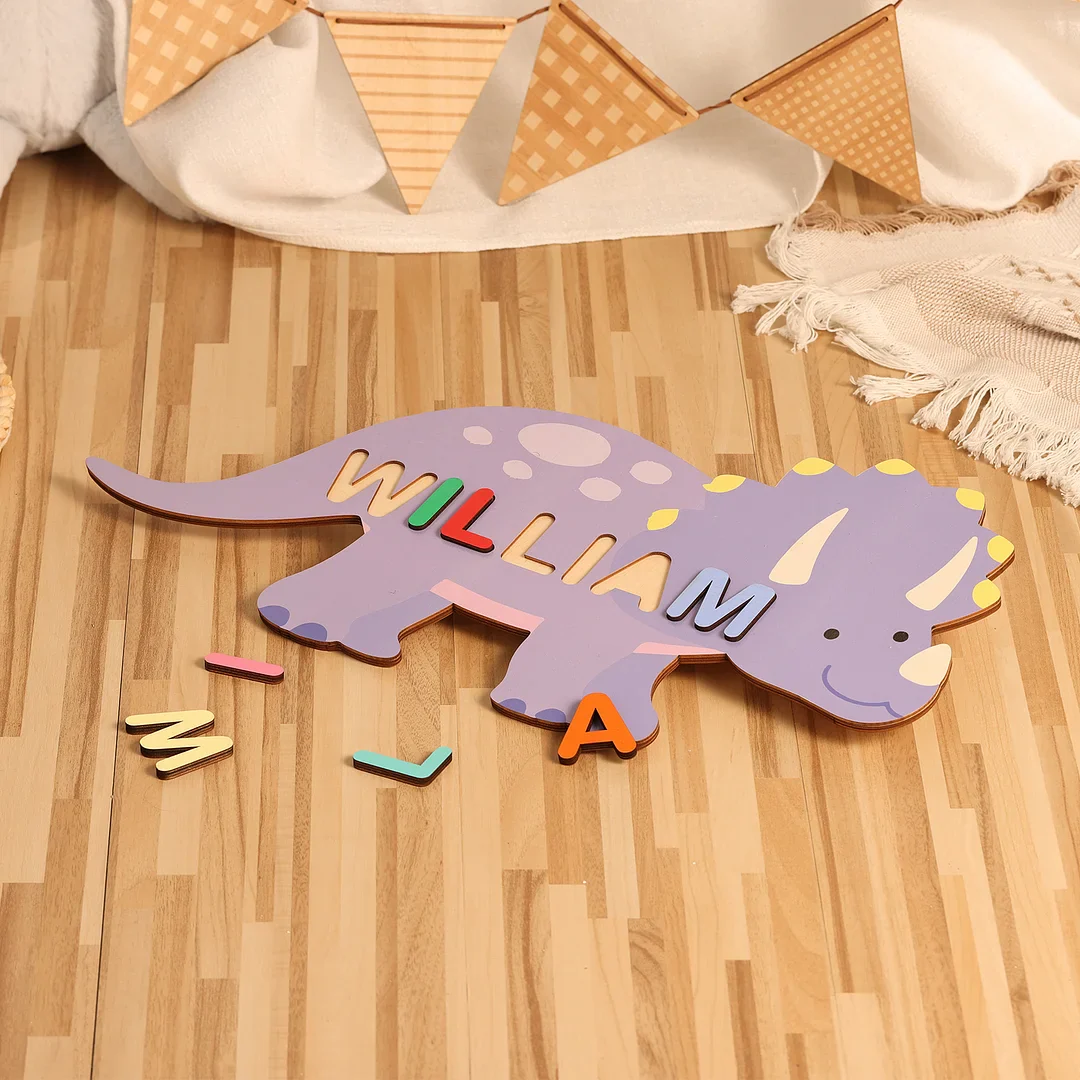 Wooden Cartoon Baby Name Puzzle - Image 3