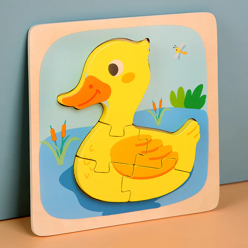 Wooden Cartoon Educational Puzzles (18 Pcs/1 Set) - Image 5