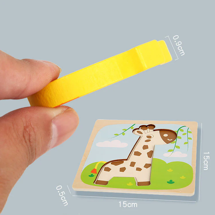 Wooden Cartoon Educational Puzzles (18 Pcs/1 Set) - Image 7