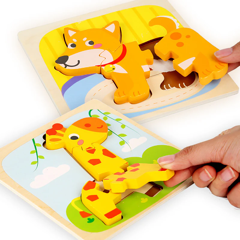 Wooden Cartoon Educational Puzzles (18 Pcs/1 Set) - Image 8