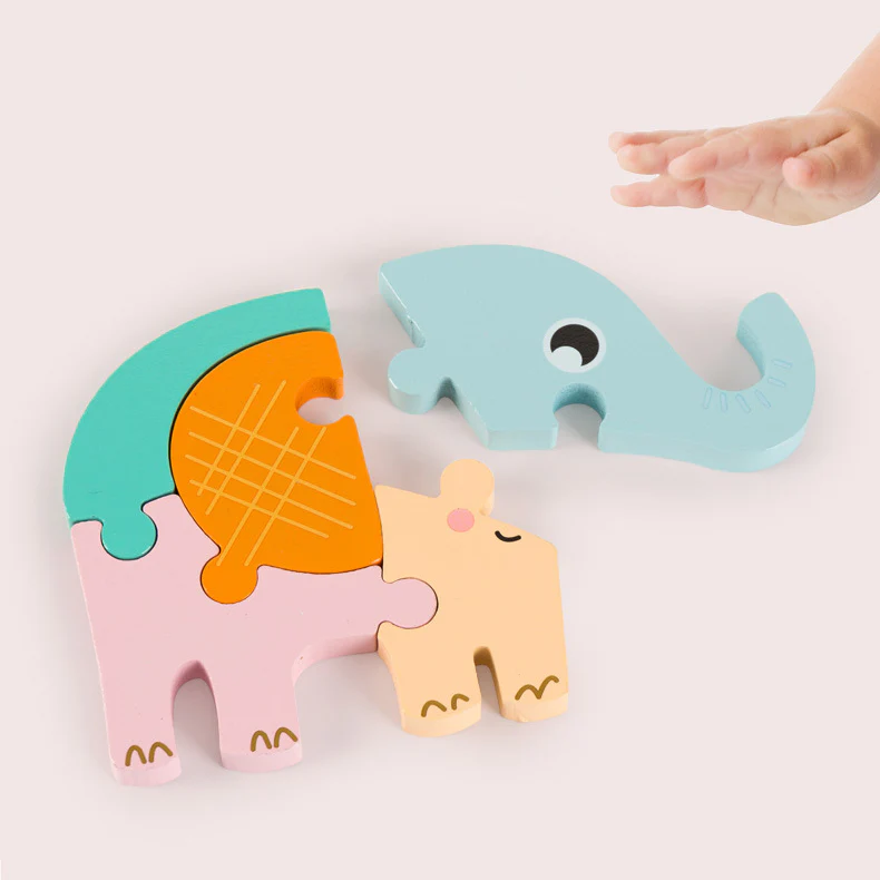 Wooden Cartoon Educational Puzzles (16 Pcs/1 Set) - Image 4