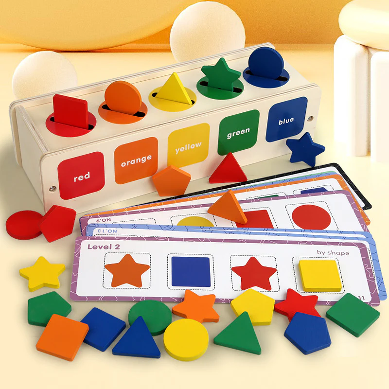 Wooden Color Shape Sorting Box - Image 2