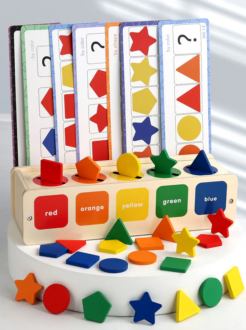Wooden Color Shape Sorting Box - Image 3