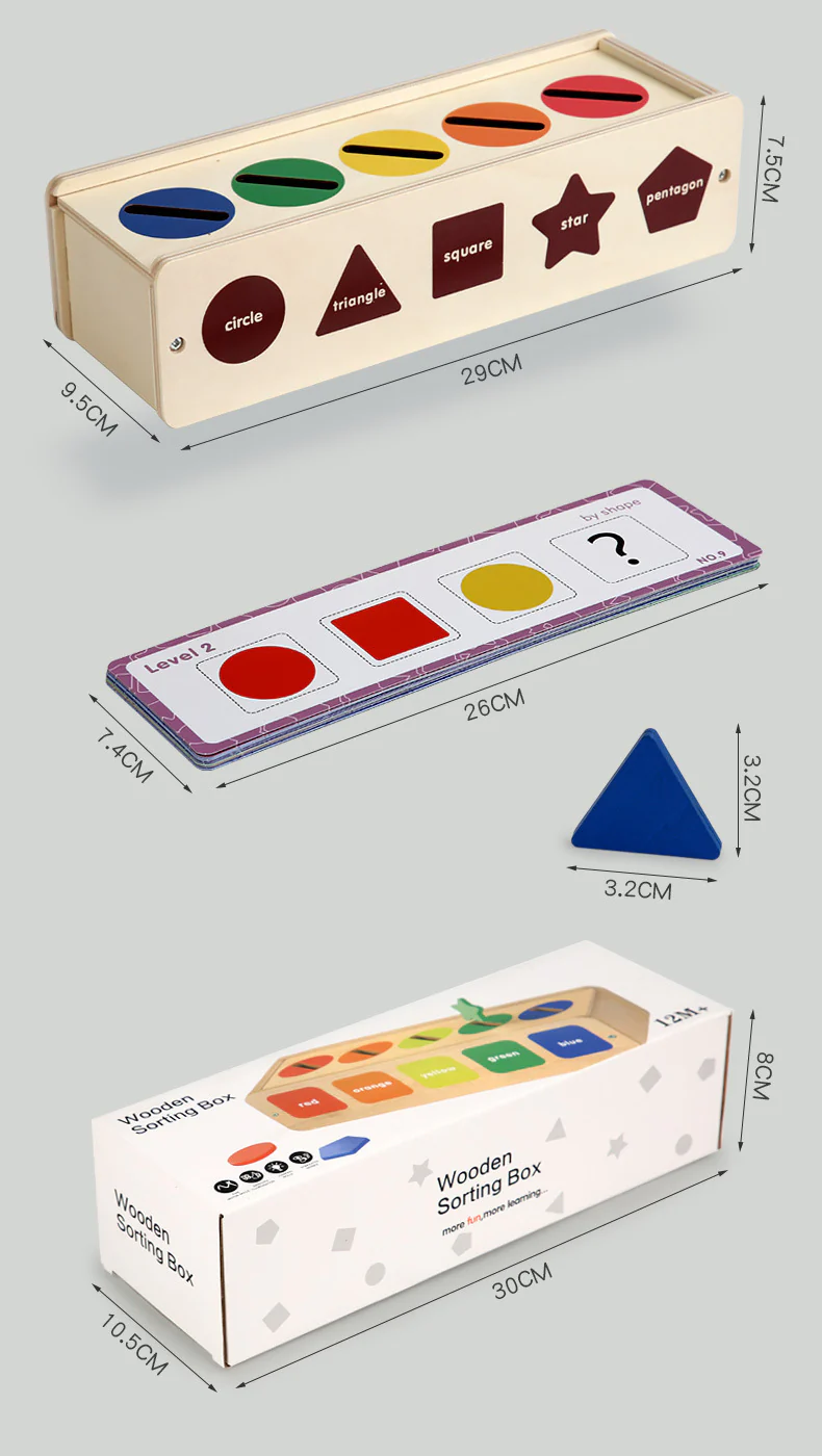 Wooden Color Shape Sorting Box - Image 4