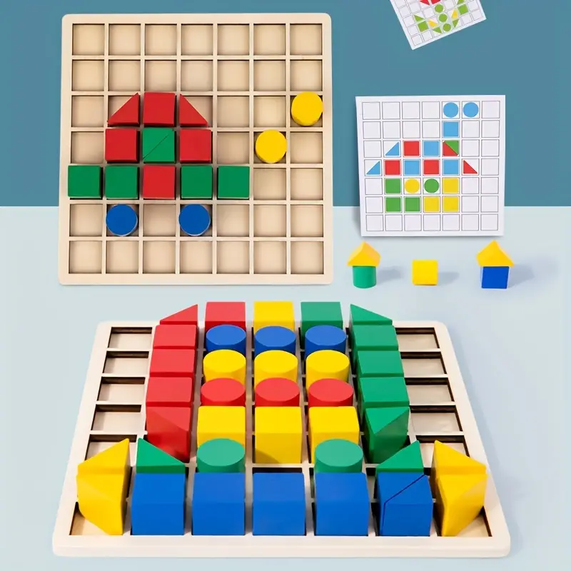 Wooden Creative Splicing Building Blocks Puzzle - Image 2
