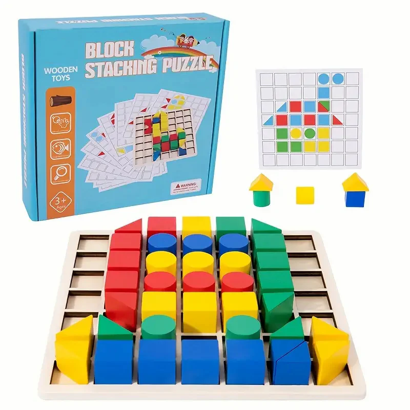 Wooden Creative Splicing Building Blocks Puzzle - Image 4