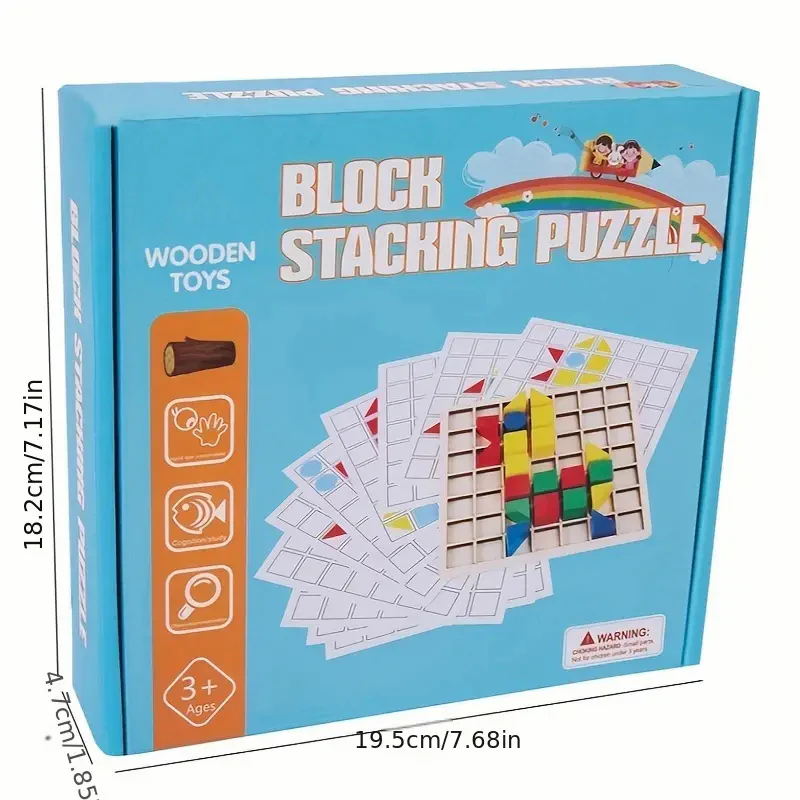 Wooden Creative Splicing Building Blocks Puzzle - Image 5