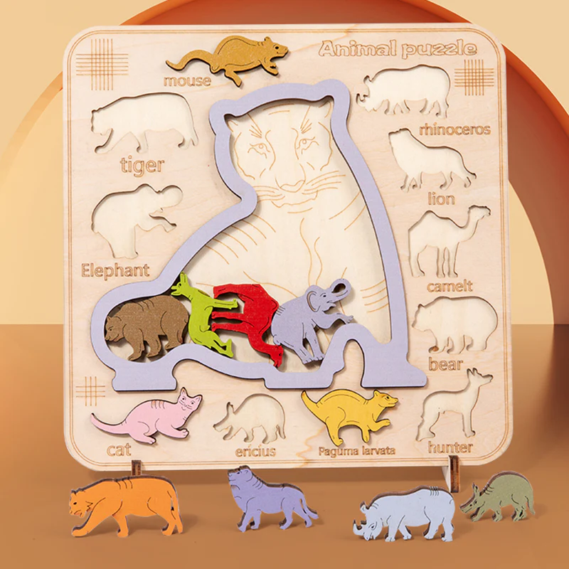 Wooden Dinosaur Brain Matching Stereo Puzzle - Image 4