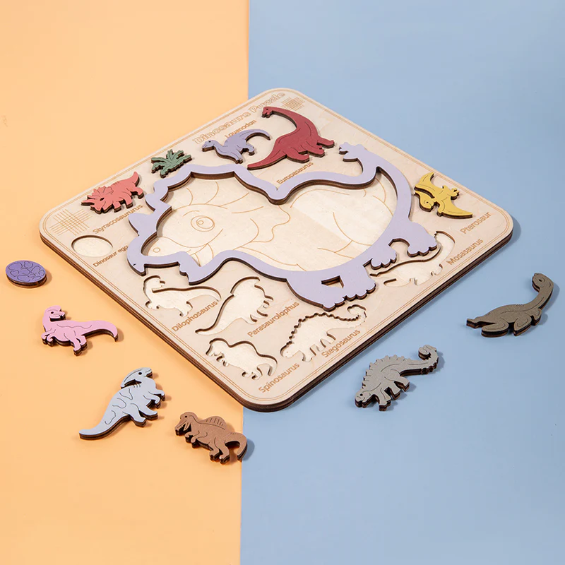 Wooden Dinosaur Brain Matching Stereo Puzzle - Image 5