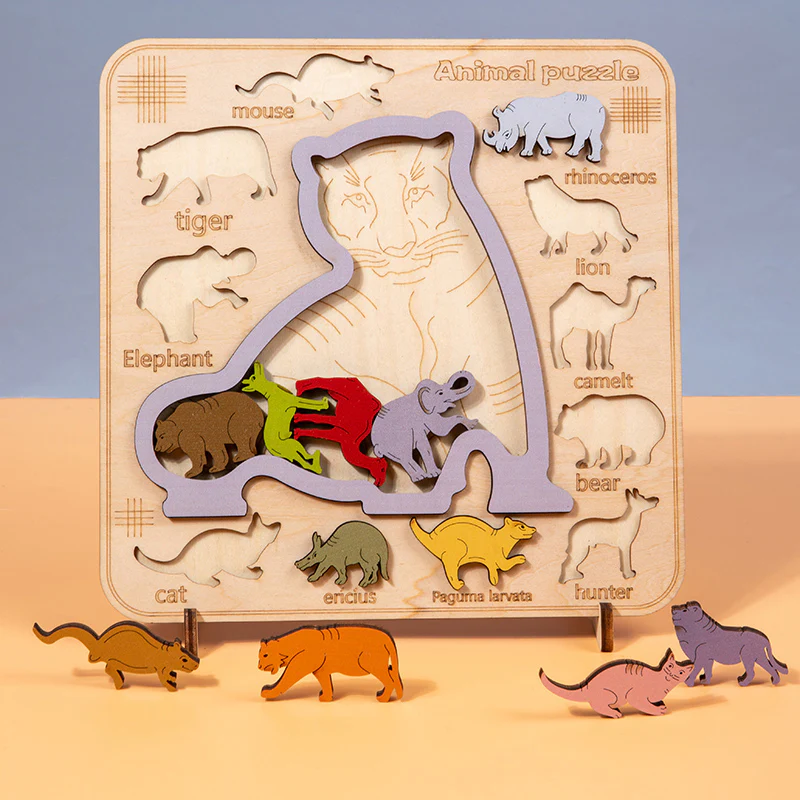 Wooden Dinosaur Brain Matching Stereo Puzzle - Image 7