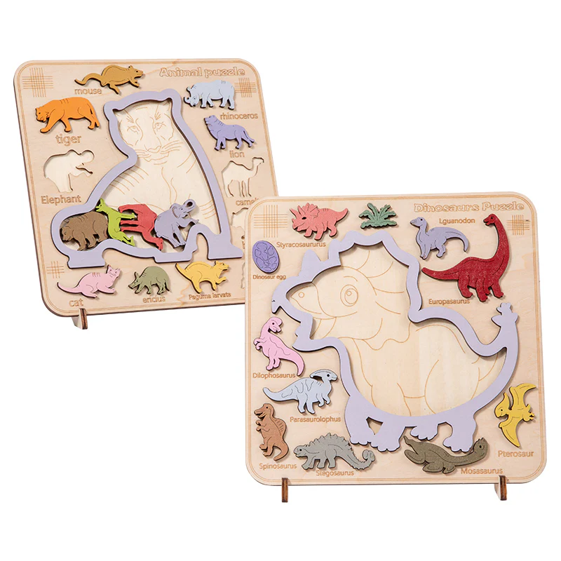 Wooden Dinosaur Brain Matching Stereo Puzzle - Image 9