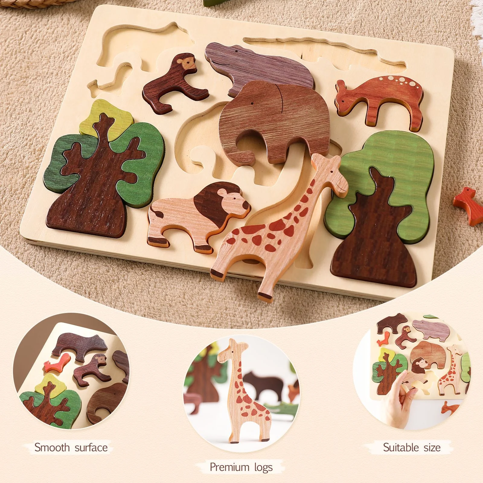 Wooden Forest Animal Puzzle - Image 3