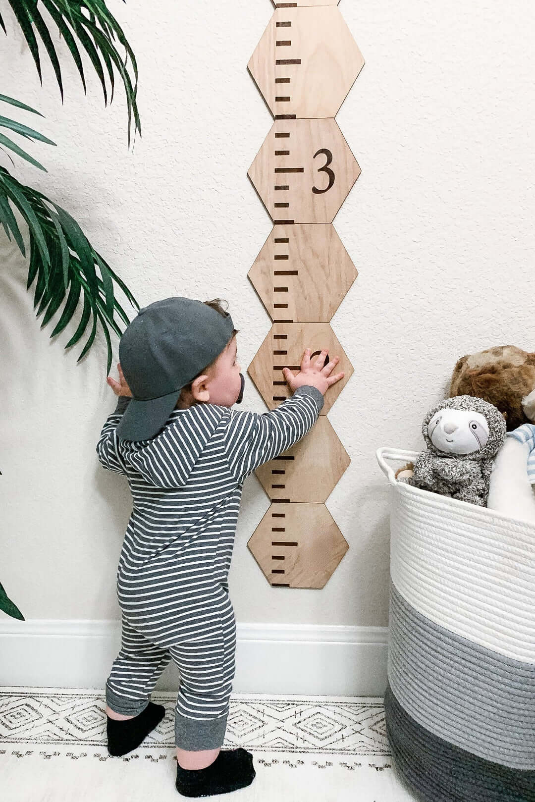 Personalized Wooden Hexagon Puzzles Growth Chart for Kids - Image 2