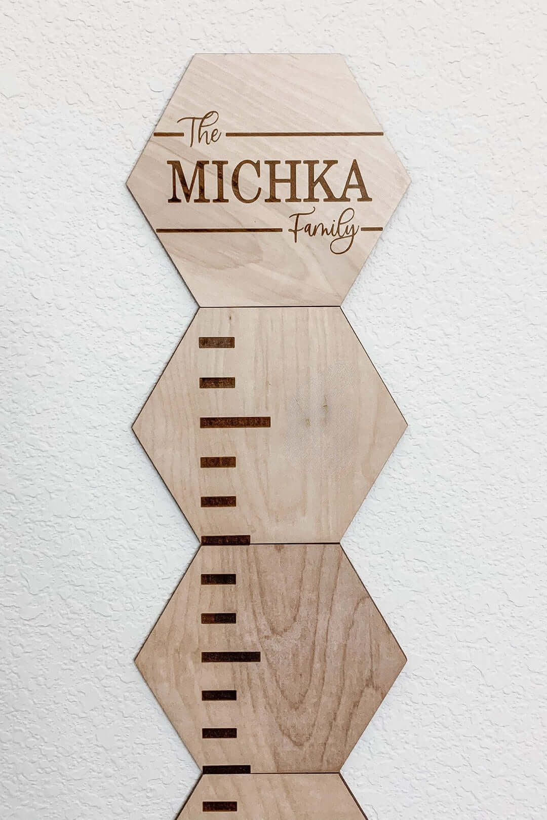 Personalized Wooden Hexagon Puzzles Growth Chart for Kids - Image 4