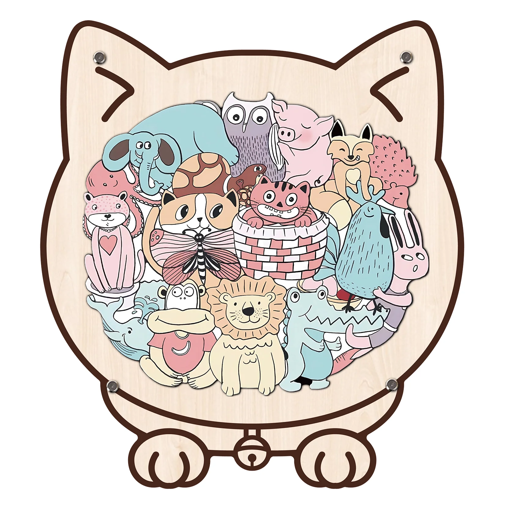 Wooden Kids Jigsaw Puzzle Cat Shaped Montessori Puzzle - Image 5