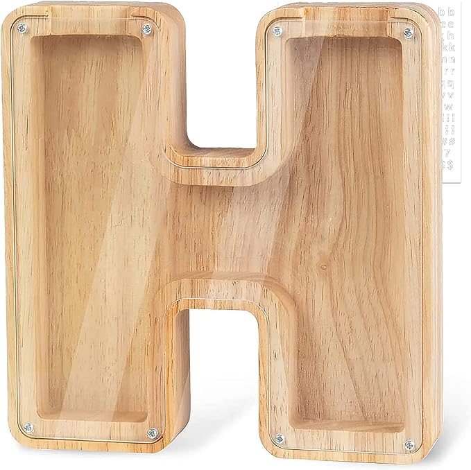 Personalized Wooden Letter Piggy Bank For Kids - Image 12