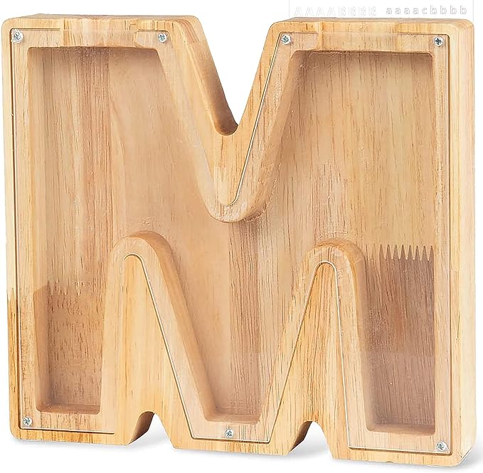 Personalized Wooden Letter Piggy Bank For Kids - Image 17